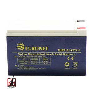 باتری 7 آمپر ساعت یورونت مدل EUR712 ساخت تایوان