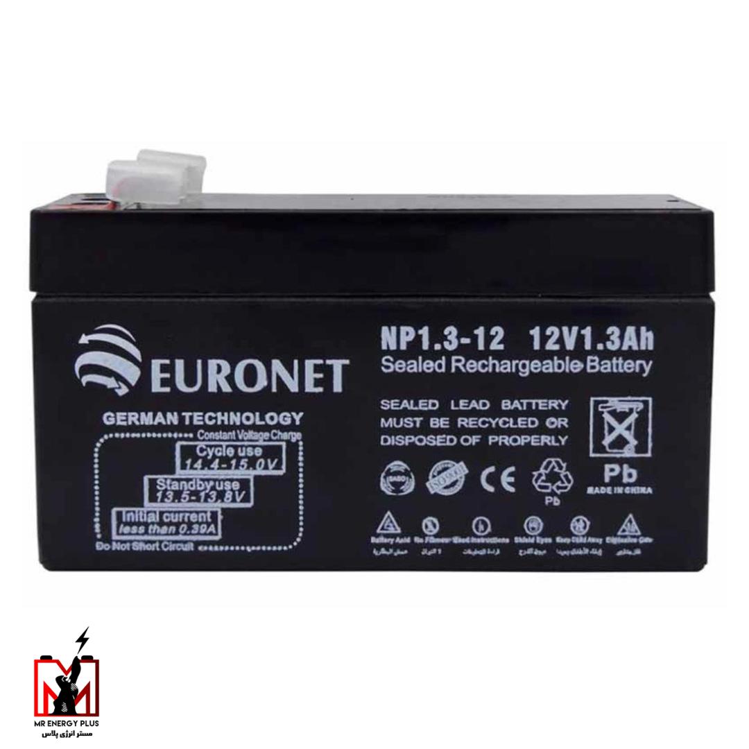 باتری یو پی اس 12 ولت 1.3 آمپر ساعت یورونت مدل EUR1312 ساخت تایوان