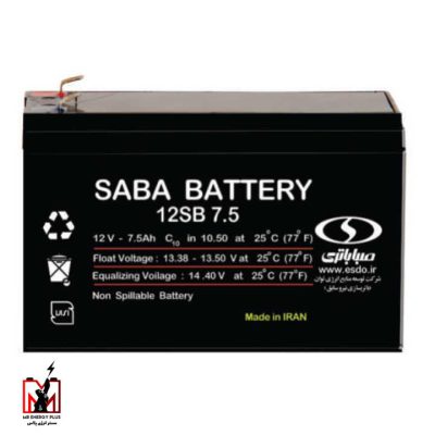 باتری یو پی اس 12 ولت 7 آمپر ساعت صبا باتری saba-battey-12v7ah SB
